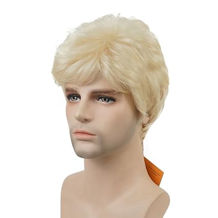 Lydell Men Wig Natural Short Straight Hair Synthetic Full Wigs
