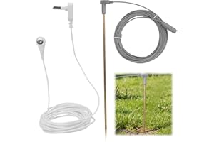 Copper Grounding Rod Kit with 40ft Cable and Alligator Clip, Portable Earthing Ground Rod for Mat, Sheet, Pillowcase, Blanket
