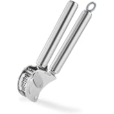 Rösle 12895 Stainless Steel Garlic & Ginger Press with Scraper for Effortless Mincing with Easy Cleanup, 13-inch