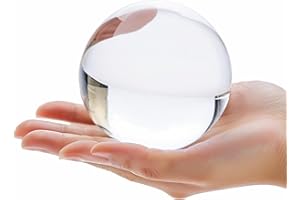 vskikris 3.15in (80mm) Clear Crystal Ball with Sphere Stand - Lens Balls for Photography - Decorative Crystal Ball Fortune Teller Decorations