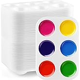 60 Pack White Art Paint Tray Palette 6 Well Rectangular Watercolor Palette Paint Holder Tray Paint Tray for Student Adult Painting Party Art Painting DIY Craft