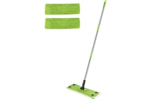 qimedo Wet/Dry Sweeper Mop,Flat Mops for Floor Cleaning with 48.9-Inch Handle, Home Floor Cleaning Tool Mop for Wood/Tile/Laminate/Marble