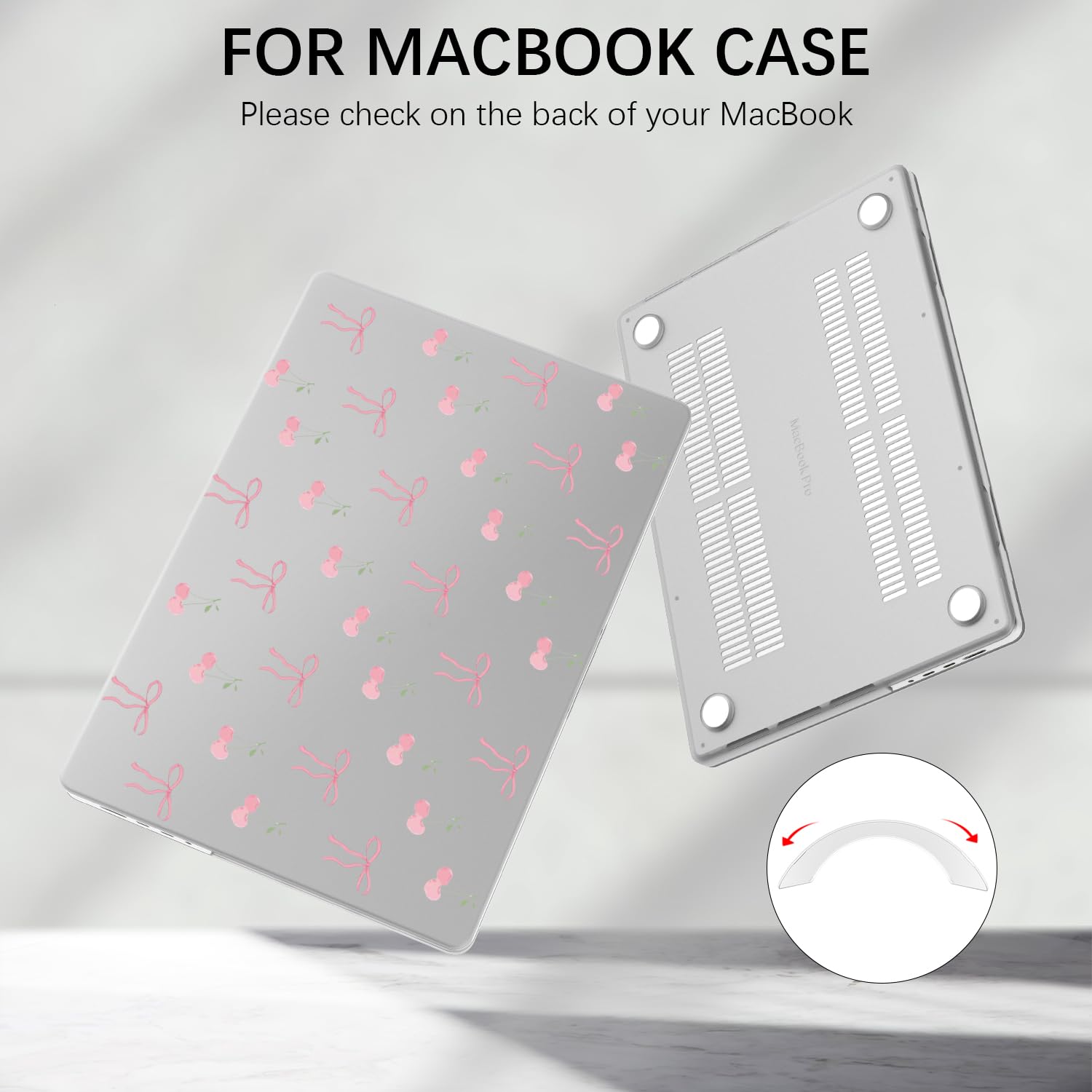 Condition photo showing New/Like New for joyland cute bowknot cherry case compatible with macbook pro 13 inch (a1706/a1708/a1989/a2159/a2338/