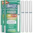 QuitGo Soft-Tip Smokeless Vapor-Less Inhaler | 100% Natural, Nicotine-Free Inhaler for Oral Support Habit Replacement When You Want to Quit Smoking (3 Pack, Fresh Mint)