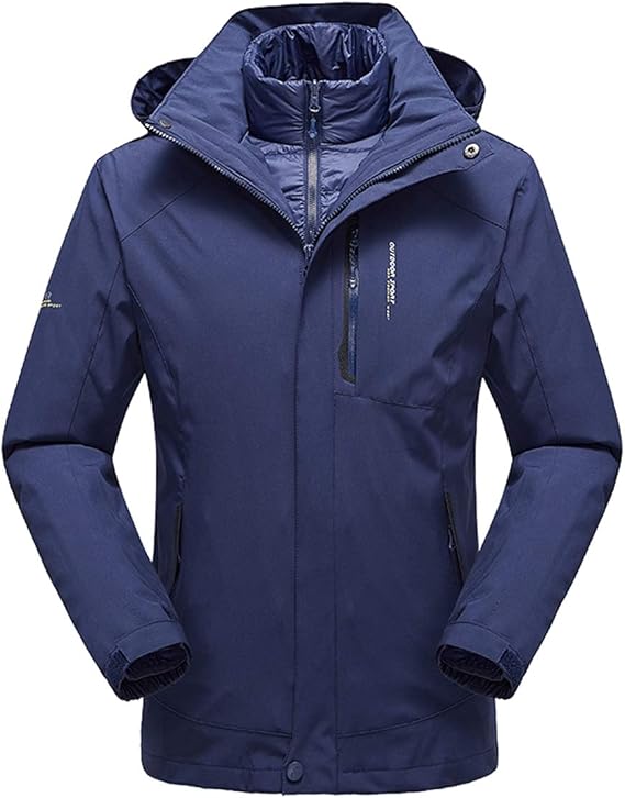 GL SUIT Men's 3In1 Winter Outdoor Jackets Down Liner Waterproof