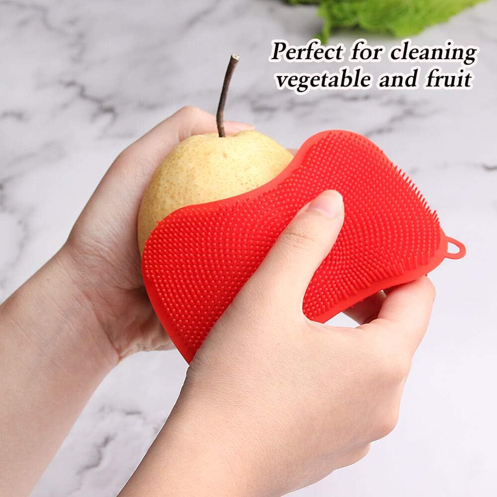 Silicone Sponge Dish Washing Kitchen Scrubber - Magic Food-Grade Dishes Multipurpose Better Sponges Non Stick Cleaning Smart Kitchen Gadgets Brush Accessories: Kitchen & Dining