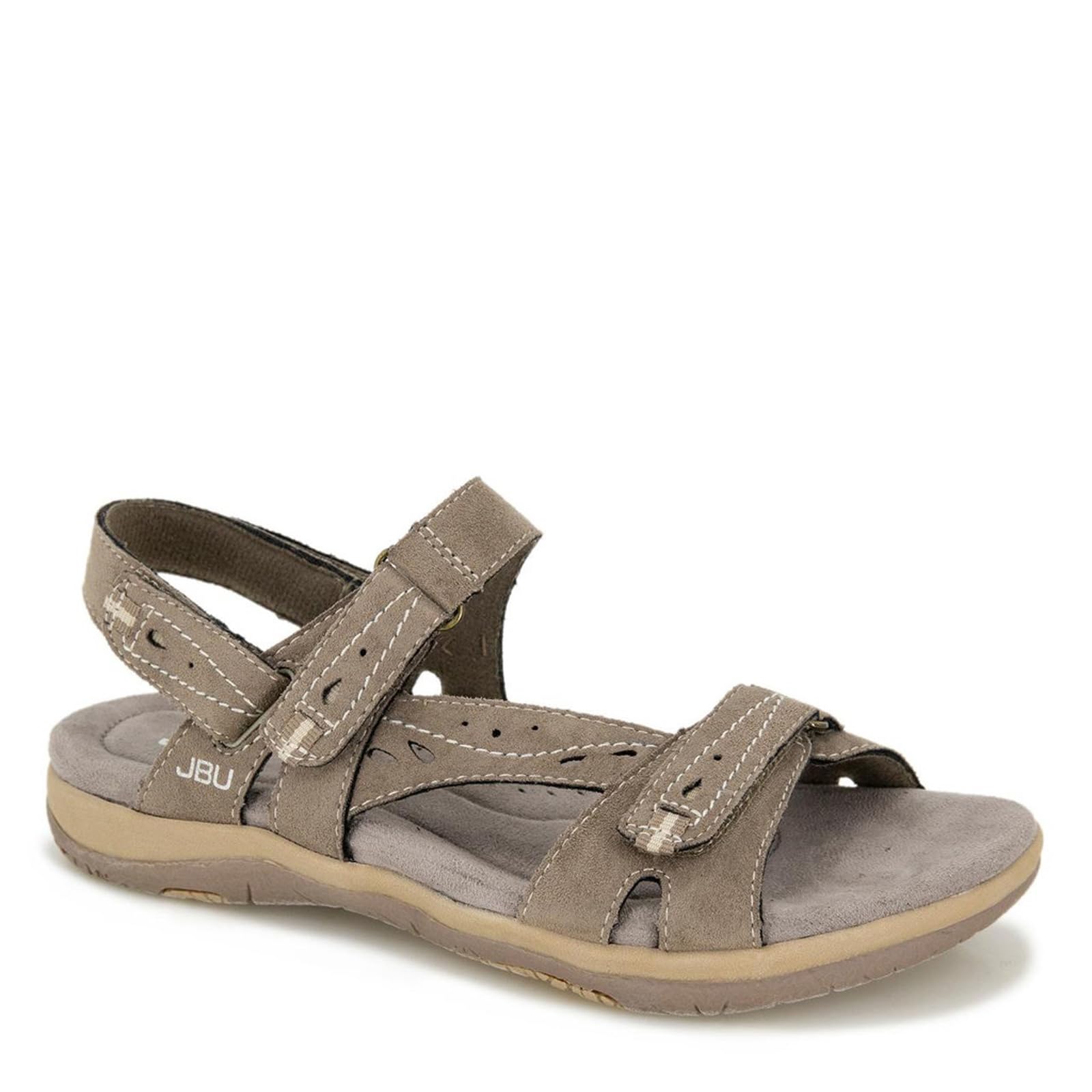 JBU Women’s Stephie Vegan Casual Comfort Adjustable Flexible Lightweight Flat Sandal