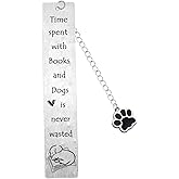 Nfyxcaz Dog Themed Bookmark for Women, Men & Dog Lovers - Silvery Stainless Steel, 6 Inches, 1 Count