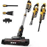 190W Brushless Cordless Vacuum Cleaner Compatible with DeWalt 20V Battery (Tool Only), 20KPa Portable 5-in-1 Lightweight Stick Handheld Vacuum with HEPA Filter for Car Home Carpet Hardfloor Pet Hair