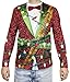 Funny Holiday T-Shirt for Men, Christmas Lights Tux (Red, Size Medium)