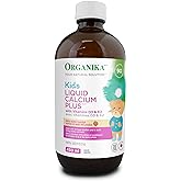 Organika Kids Liquid Calcium Plus- with Vitamins D3 and K2- Healthy Bone and Teeth Development- Mixed Berry Flavour- 450ml