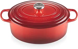 Le Creuset Enameled Dutch Oven Cast Iron Signature Oval Casserole, 31cm, 6.75 Qt, Cerise
