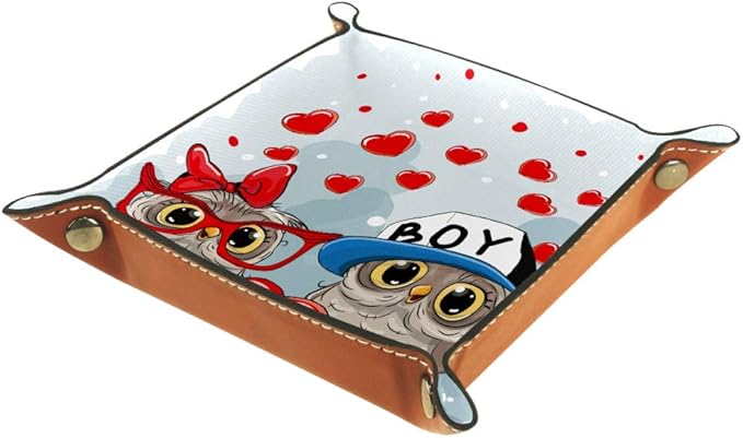 Caja de almacenamiento con dos bonitos búhos, cubos, contenedores para