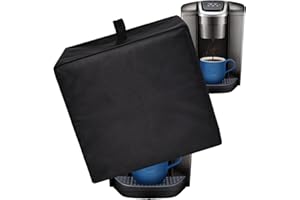 COULDYCASI Coffee Maker Cover for Keurig K-Elite Single Serve K-Cup Pod Coffee Maker, Heavy Duty Waterproof Dust Cover Protective Coffee Machine Lid Compatible for Hamilton Beach 12 Cup Coffee Machine (Black)
