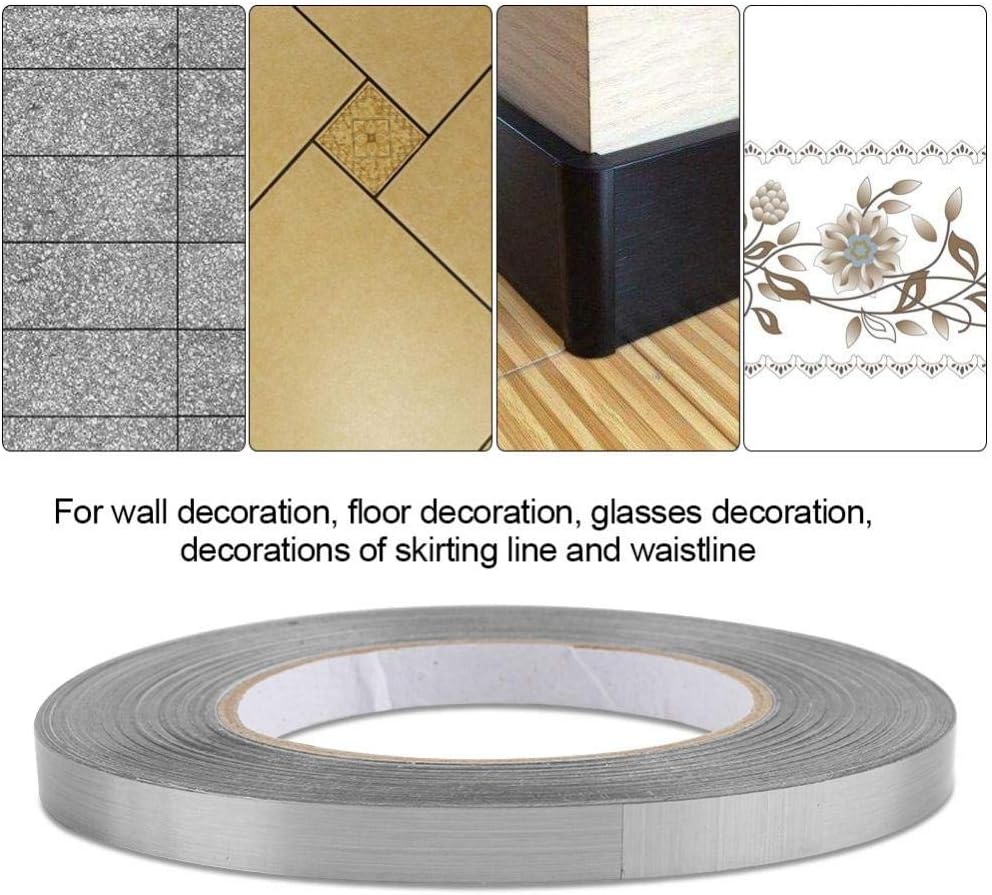 Foil Room Floor Crevice Line Sticker Self-Adhesive Glitter Ground Sticker Tile Decoration for Home Art Decor(1CMx50M-Silver) - Image 5