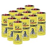 CHASOE Fly Paper Insect sticky Trap, Fly Paper Strips,Fly Trap, Fly Catcher Trap, Fly Ribbon, Fly Bait,12 Packs