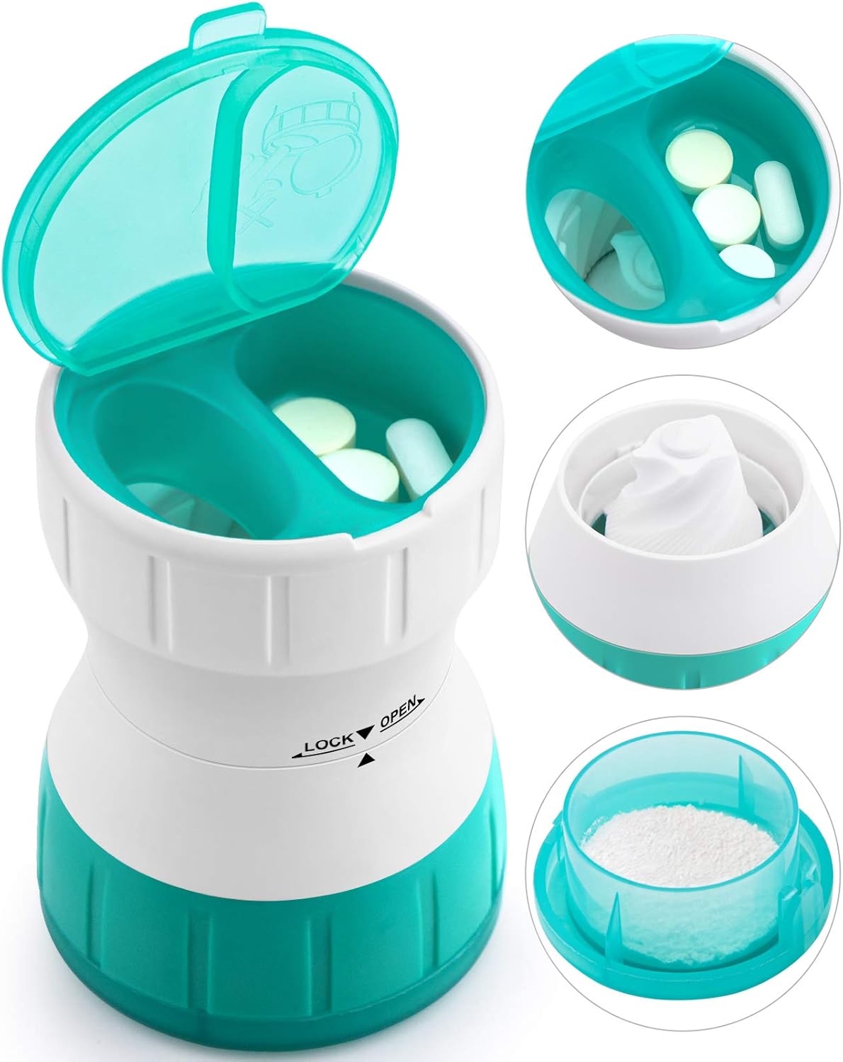 SUKUOS Pill Cutter Finger Protect Pill Splitter with Retracting Blade