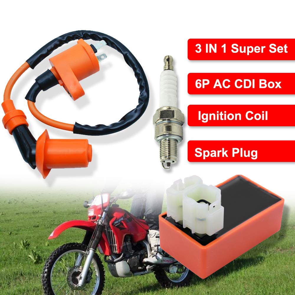 Buy FLYPIG 6 Pin CDI Box + Ignition Coil + Spark Plug for TRX 300