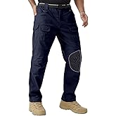 Men's Stretch Tactical Work Pants with Removable Knee Pads, Water-Resistant Ripstop Cargo Pants for Outdoor & Hiking