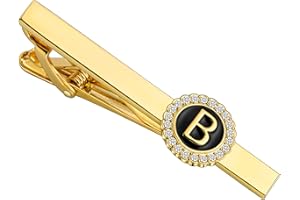 HAWSON 2.2 Inch Tie Clips for Men 18K Gold Color (A-Z Initial) for Men's Fashion Accessories Wedding Day Wearing,Men’s Jewelry or Gifts for Him,Birthday Anniversary