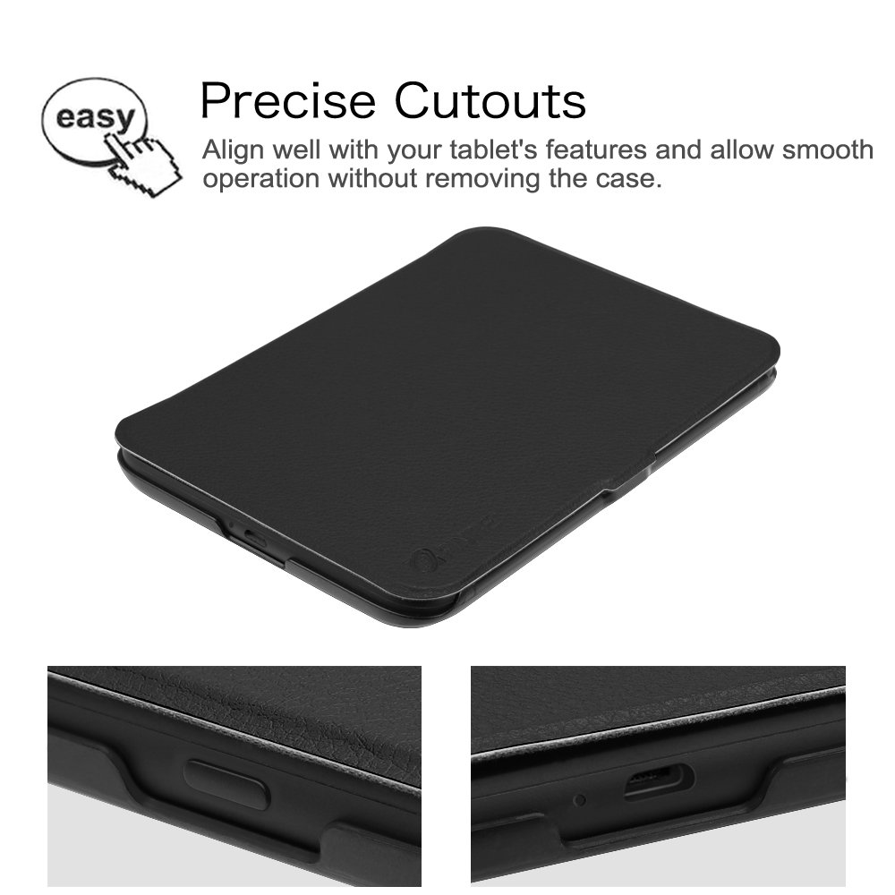 FINTIE SlimShell Case for Nook GlowLight 3, Ultra Thin and Lightweight PU Leather Protective Cover for Barnes and Noble Nook GlowLight 3 eReader 2017 Release Model BNRV520, Black