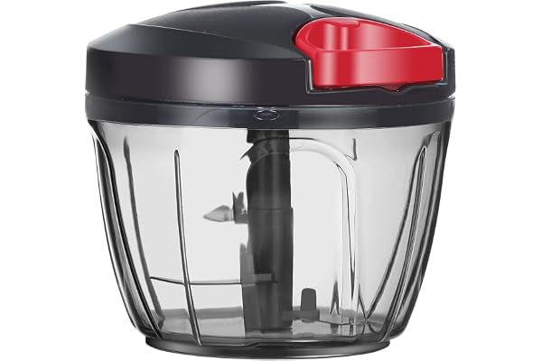 Ourokhome Manual Food Processor, Vegetable Chopper, Portable Manual Garlic Strip, Onion Chopper for Vegetable, Ginger, Fruits