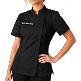 ChefsCloset Personalized Women's Short Sleeve Zipper Chef Coat
