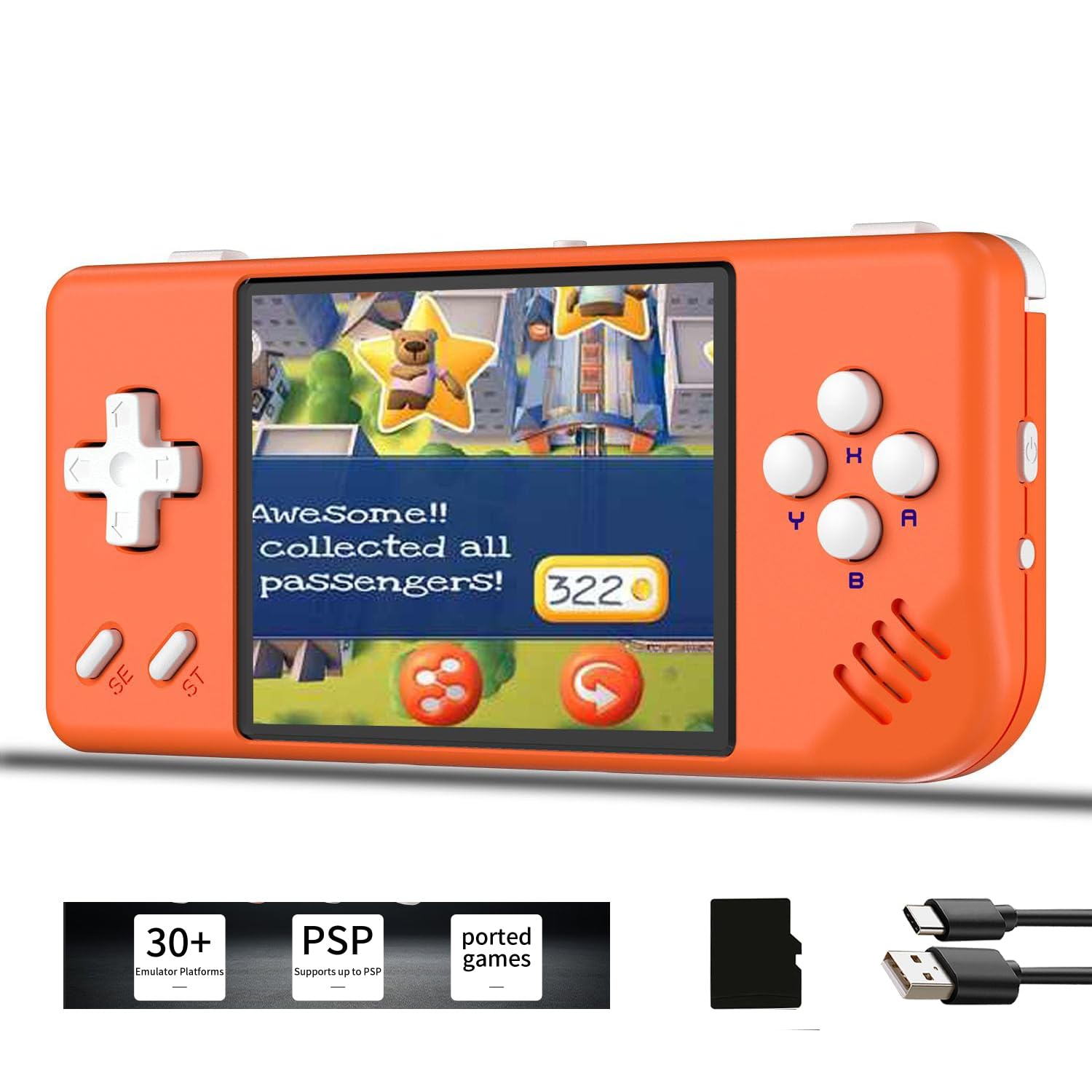 rg28xx Retro Game Handheld 2.83 Inch IPS Screen, 28XX with a 64G Card Pre-Loaded 5700 Classic Games,rg 28xx Supports HDMI and TV Output 3100mAh Battery