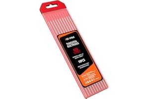 FEIFANKE TIG Tungsten, TIG Welding Tungsten Electrode, 10Pcs 1/16'' x 7'', Red 2% Thoriated, WT20/EWTh-2