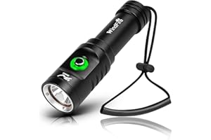 WINDFIRE Dive Light Scuba Diving Flashlight, Super Bright Rechargeable Waterproof Torch with Power Indicator, 3 Modes Underwater Lights, Scuba & Snorkeling Safety Dive Lights for Night Diving