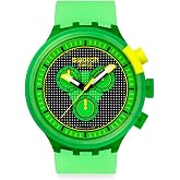 Swatch Big Bold Chrono Unisex Casual Watch Polymer Green Quartz Water Resistant GLOWINGLY Green