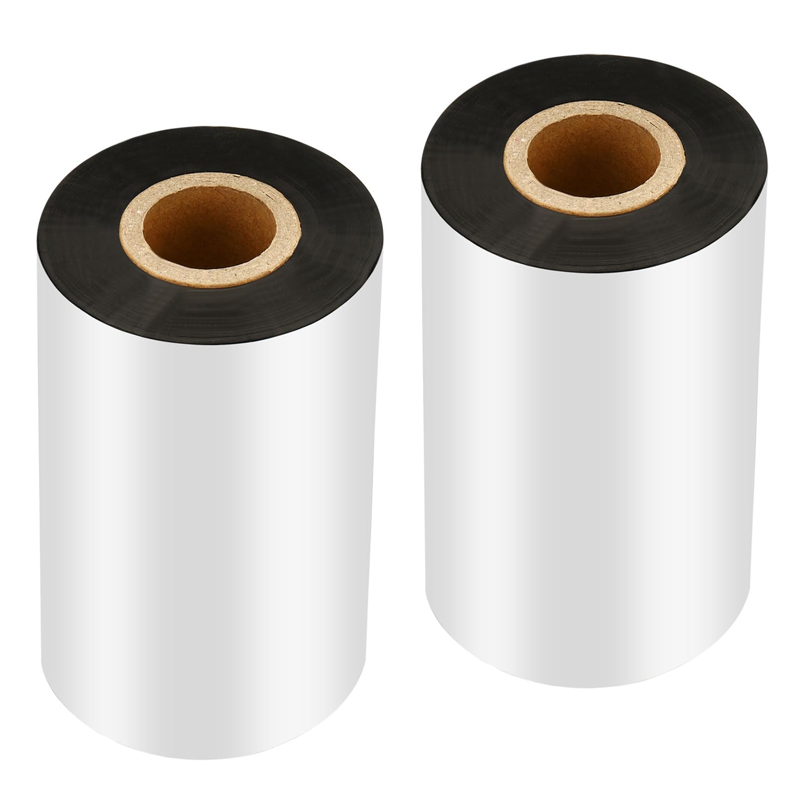 PATIKIL 4.33" x918' (110mmx280m) Wax Thermal Transfer Ribbon, 2 Roll 1" Core Ink Out Barcode Printer Ribbon for Printer Label Coated Paper Tag Printing, Black