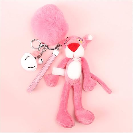 Amazon Co Jp キーホルダー ぬいぐるみ子供のおもちゃピンクのpanther Leopardキーホルダーのウサギpompomの三叉台キーリング車のバッグのペンダントキーチェーンリングホルダー Color 7 ホーム キッチン