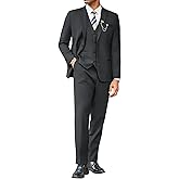 COOFANDY Men's 3 Pieces Suits Classic Fit 2 Buttons Dress Suit Set Wedding Business Dinner Prom Jacket Vest Pants