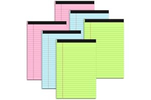 ZAVIKO Small Legal Pads 5x8 Colored Note Pads, 6 Pack Small Notepads for Work, Pink Notepad 5x8 Mini Legal Pad, Colored Legal Pads 5x8 for Home Office Supplies, Lined Notebook Paper 5x8 Notes, 30 Sheets/Pad