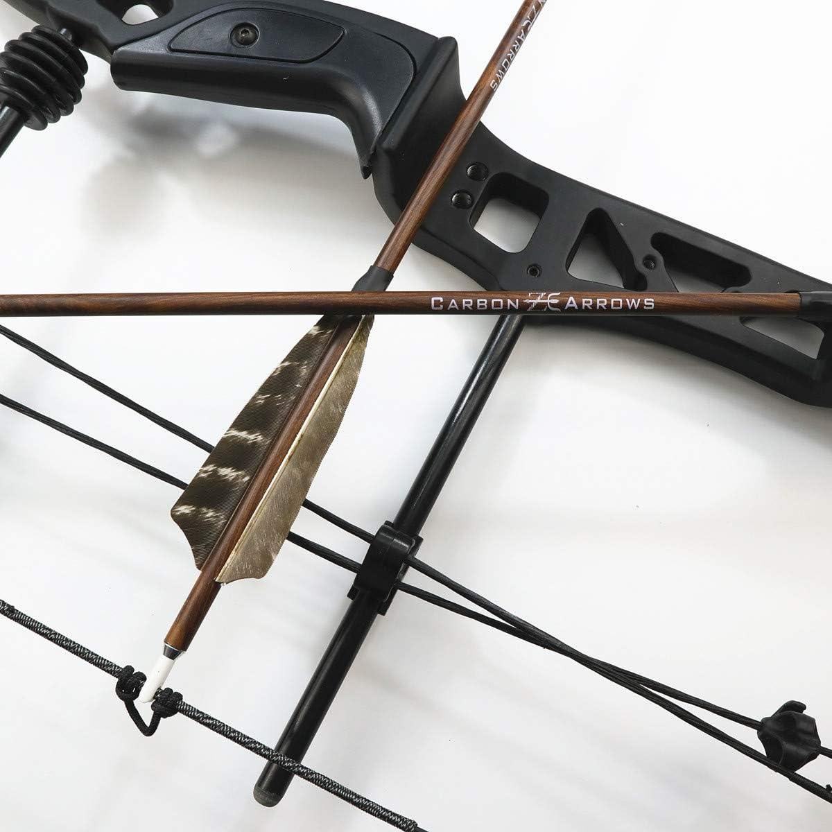 Letszhu Archery Carbon Arrows Wooden Grain Shaft 500 Spine with Feather Fletching for Hunting Target Shooting : Sports & Outdoors