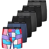 Expertoftio Athletic Men's Underwear Boxer Briefs 6" Moisture Wicking Underwear for Men Pack, Anting Chafing, Fly
