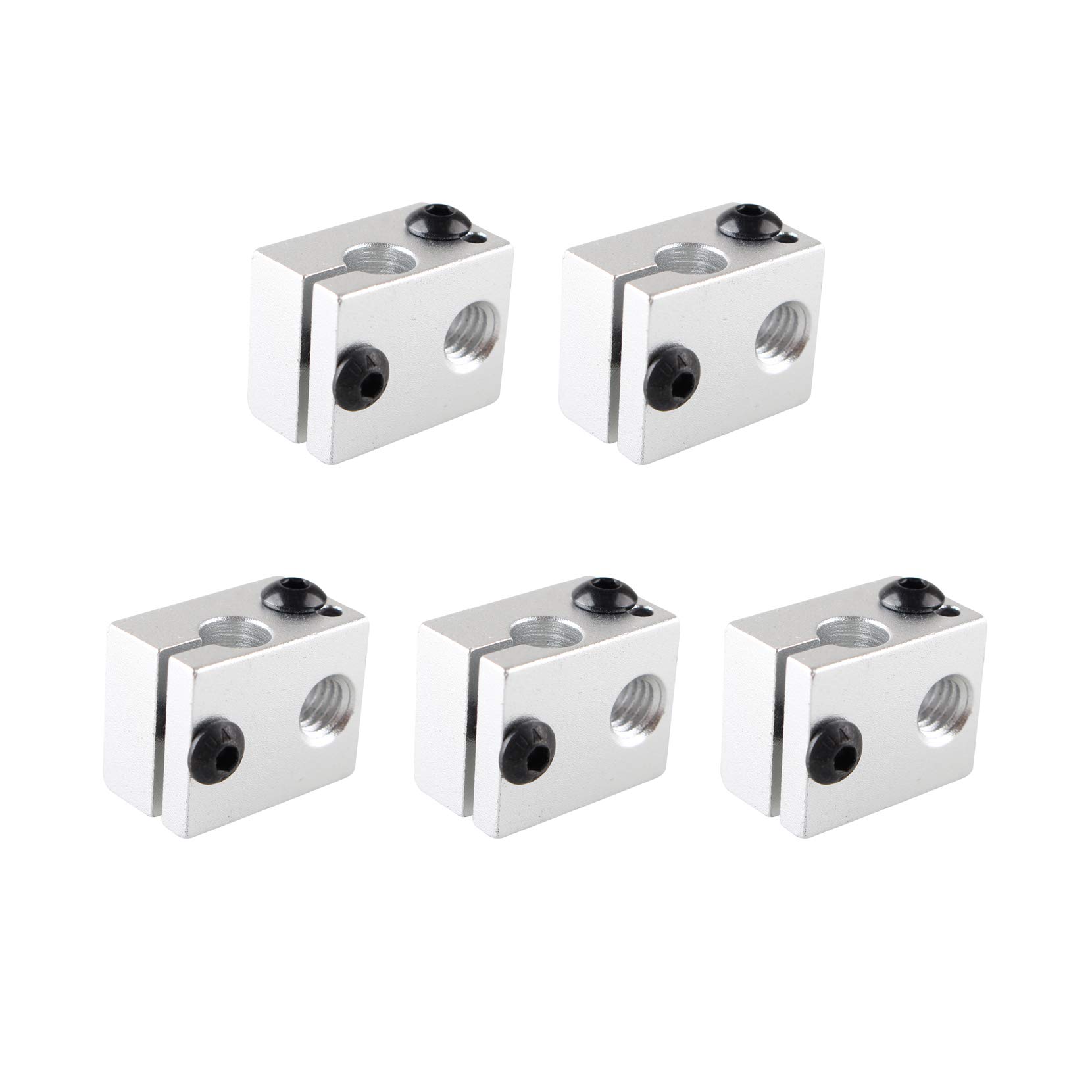 Jopto 5Pcs V6 Aluminum Extruder Hotend Nozzle Heater Block for M6 Threaded Makerbot MK7/MK8 Extruder 3D Printer Extruder