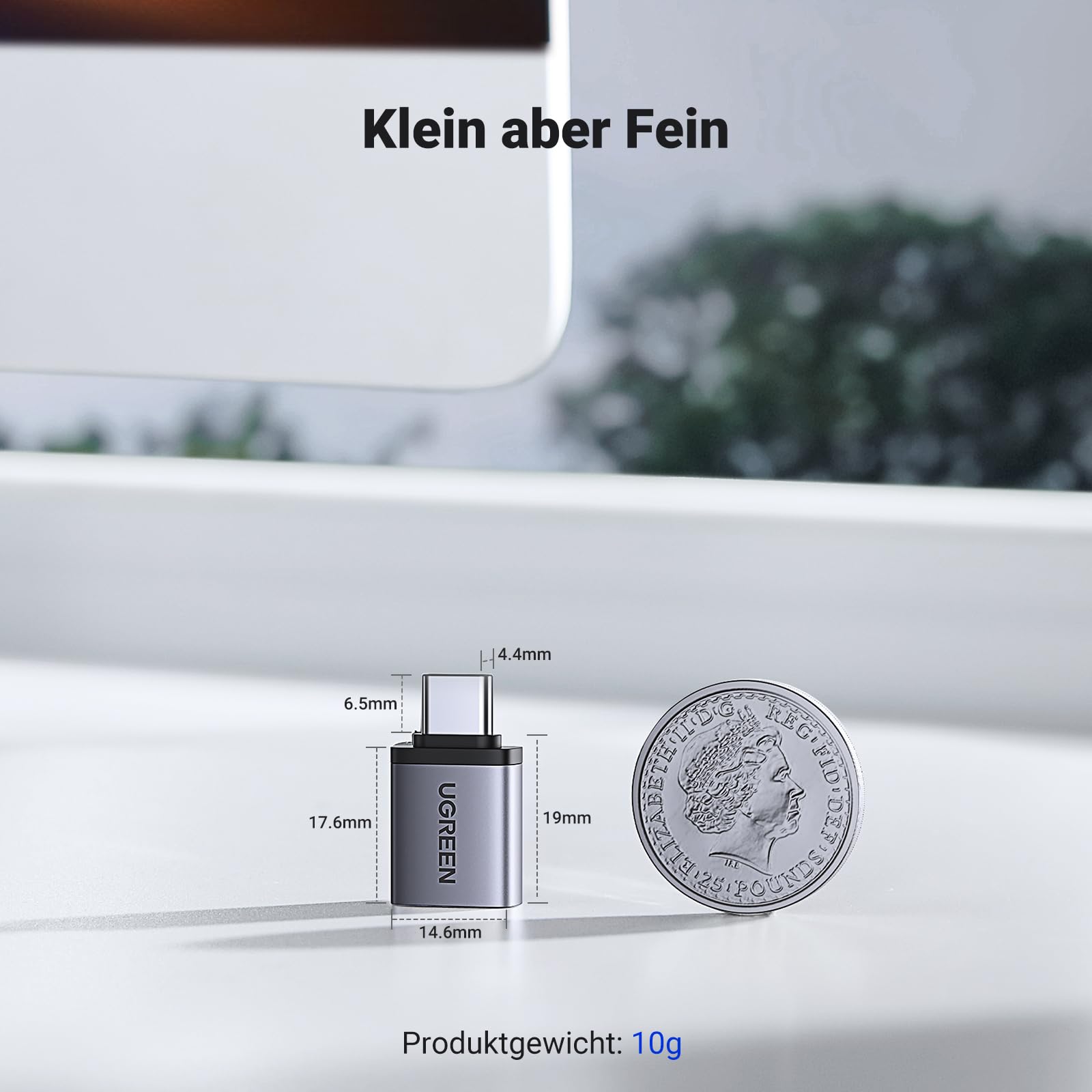 UGREEN USB C auf USB 3.2 Adapter 10Gbps OTG 2 Stück USB C Stecker auf A Buchse Adapter Kompatibel mit iPhone 17/16 Series MacBook Neo Pro Air iMac Galaxy Tab S9 S24 (Grau) 7