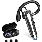 Marnana Bluetooth Headset, Wireless Bluetooth Earpiece with 500mAh Charging Case 120 Hours Talking Time Built-in Microphone for iOS Android Cell Phone, V5.3 Hand-Free Headphones for Trucker, Office