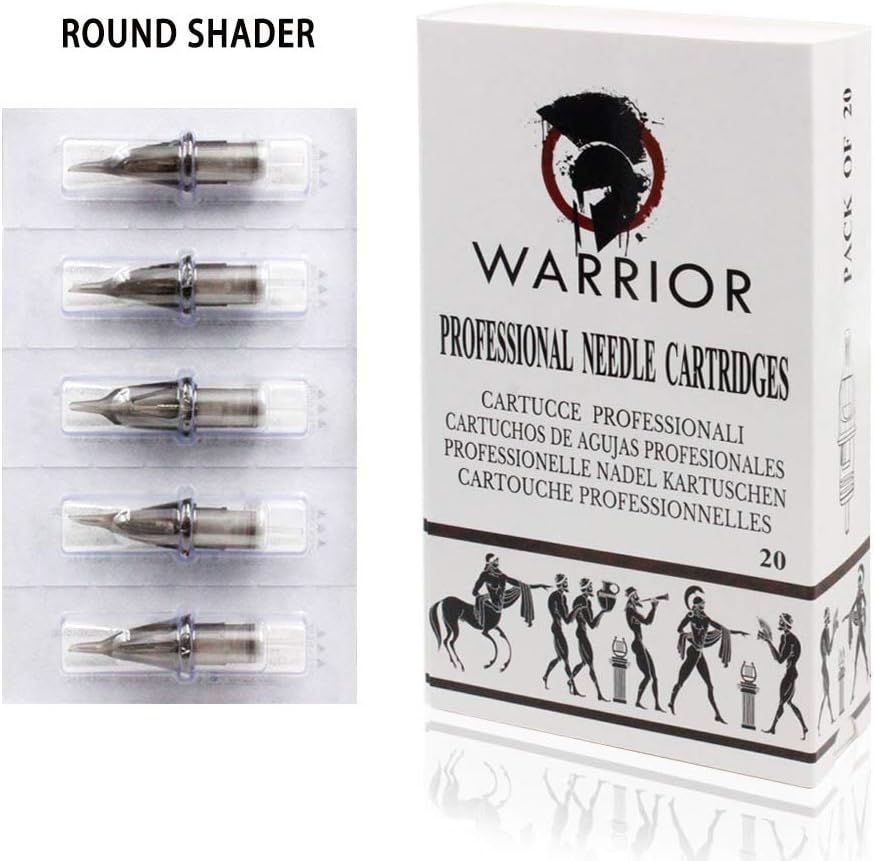 WARRIOR Tattoo Cartridges and Needles Surgical Steel PVC Tube Permanent Makeup Round Shader Disposable Pre Sterile Eo gas 20pcs (1214RS) - Image 3