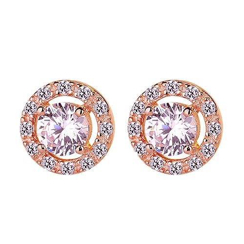 925 Sterling Silber Ohrstecker Damen Ohrringe Ohrstecker Runde Scheibe Zirkonia Ohrstecker Frauen Schmuck Mädchen Valentinsta
