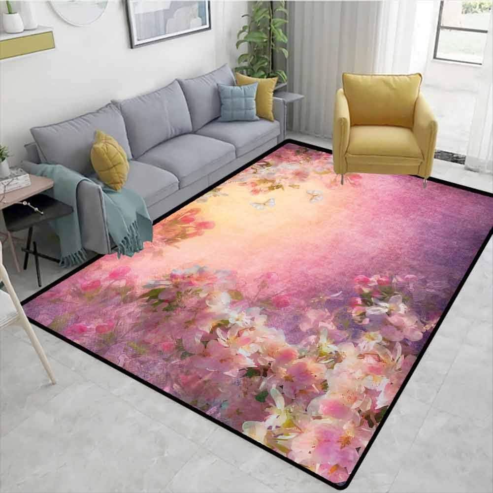 Bigdatastore Art Gingham Area Rug Sets Enchanted Cherry Blossom Petals Field Shabby Chic Floral Garden Spring Picture Durable Carpet Area Rug Living Dinning Room Bedroom Rugs And Carpets 2 X 3 Amazon Co Uk Kitchen
