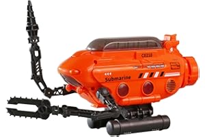 Rinnland Submarine Toy, Submarine Model Toy Deep-sea Probe Toy with Robotic Arms, Adjustable Base, Foldable Design, Transform
