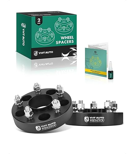 YHTAUTO 5x4.75 Wheel Spacers 1.5" Compatible With Chevrolet, GMC, Cadillac, Pontiac Models, Camaro, Jimmy Tire Spacers W/ M12x1.5 Studs, 87.1mm Center Bore 5 Lug 2PCS Black, Accessories - Canada