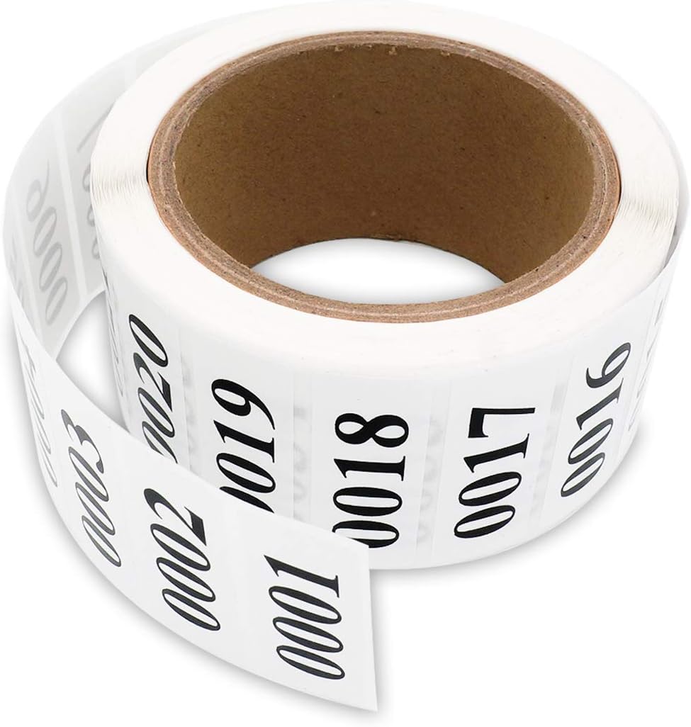 LABEL&MORE Consecutive Number Labels Inventory Stickers 11000 Moving