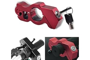 pinflaw 1 PC Motorcycle Grip Brake Lock, 5-5/16" x 2-3/16" x 15/16" Alloy Anti-Theft Throttle Lock, Replacement Modification Accessories, Suitable for Motorcycles, Scooters, Bicycles, ATVs (Red)