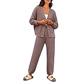 LILLUSORY Womens Cardigan Pants Sets 2 Piece Slouchy Sweater Loungewear
