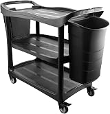 CVS2020 Heavy-Duty Storage Trolley - 3 Shelves, 2 Buckets, 75mm Wheels view 7