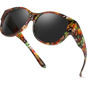 TJUTR Fit Over Glasses Sunglasses for Women Polarized UV400 Protection | Oversized Sun Glasses Lightweight Frame, Trendy Shad